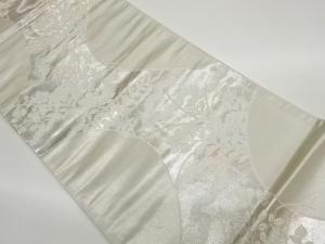 雲に草花模様織出し袋帯